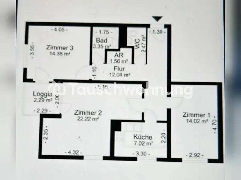 Tauschwohnung: Tausche meine 3 Zimmerwohnung gegen größereWohnung — photo 1